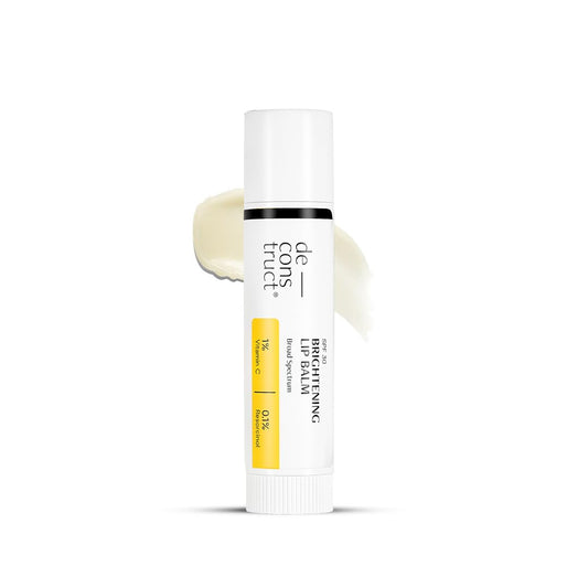 Deconstruct Brightening Lip Balm with SPF 30 | For Dark, Pigmented, Dry, Flaky Lip | Brightens Pigmentation | Vitamin C for Dark Lips | SPF 30 for Sun Damage and Discoloration | Lip Balm for Glossy Buttery Soft Pink Lips | For Women & Men - (4 gm)