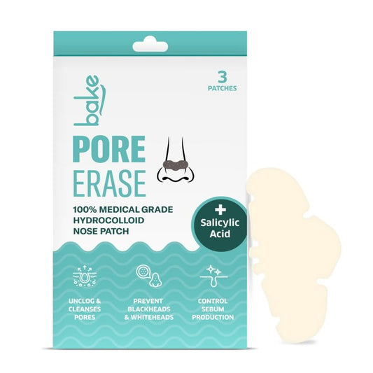 BAKE 2% Salicylic Acid Nose Strips for Pore Cleansing & Blackheads Removal | Hydrocolloid Nose Strips for Control Sebum Production (3 Strips)