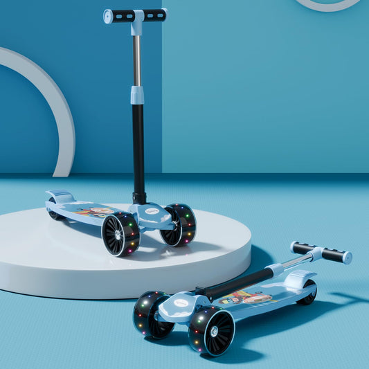 Lifelong Scooter for Kids 3+ Years - Foldable Kids Scooter with LED Wheels & Adjustable Height - Kick Scooter Capacity 50kg- Baby Scooter Toys for 3+ Year Old boy & Girl - Skate Scooter