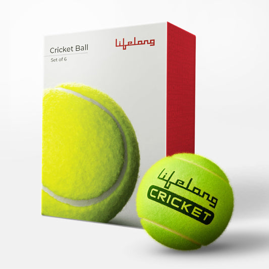 Lifelong Cricket Tennis Ball | Soft & Lightweight for Tennis Court | Tournament-Grade | Sturdy Turf Use | Non-Toxic Rubber (Green, Set of 6)